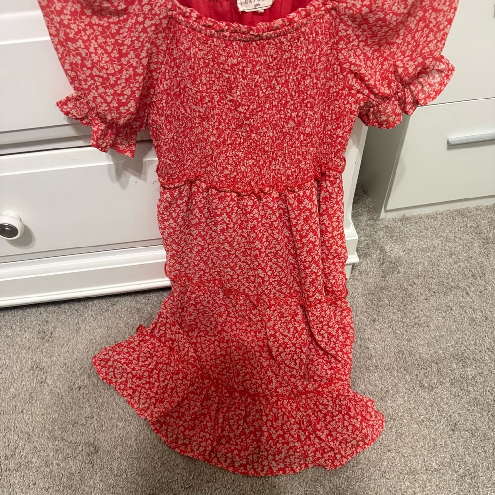 Hayden Red Floral Kids Dress